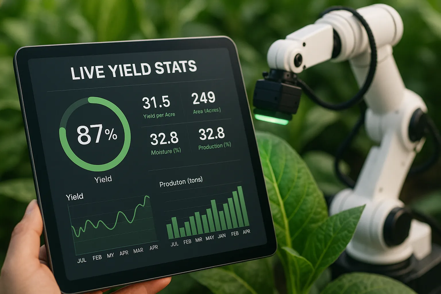 Dashboard with climate-control stats.