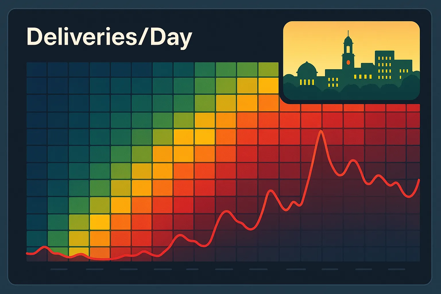 Campus dashboard showing delivery heat-map.