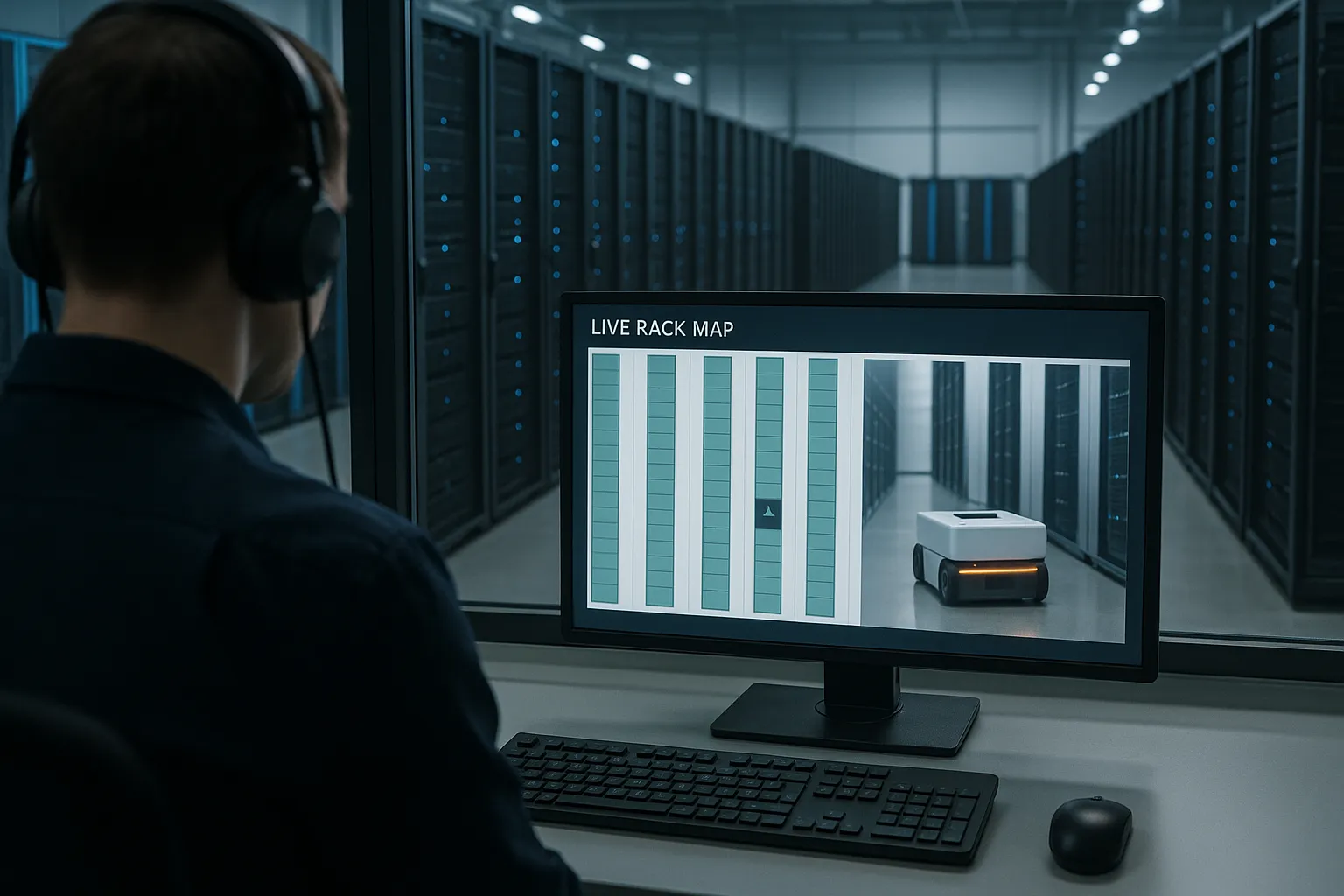 Operator viewing live thermal map.