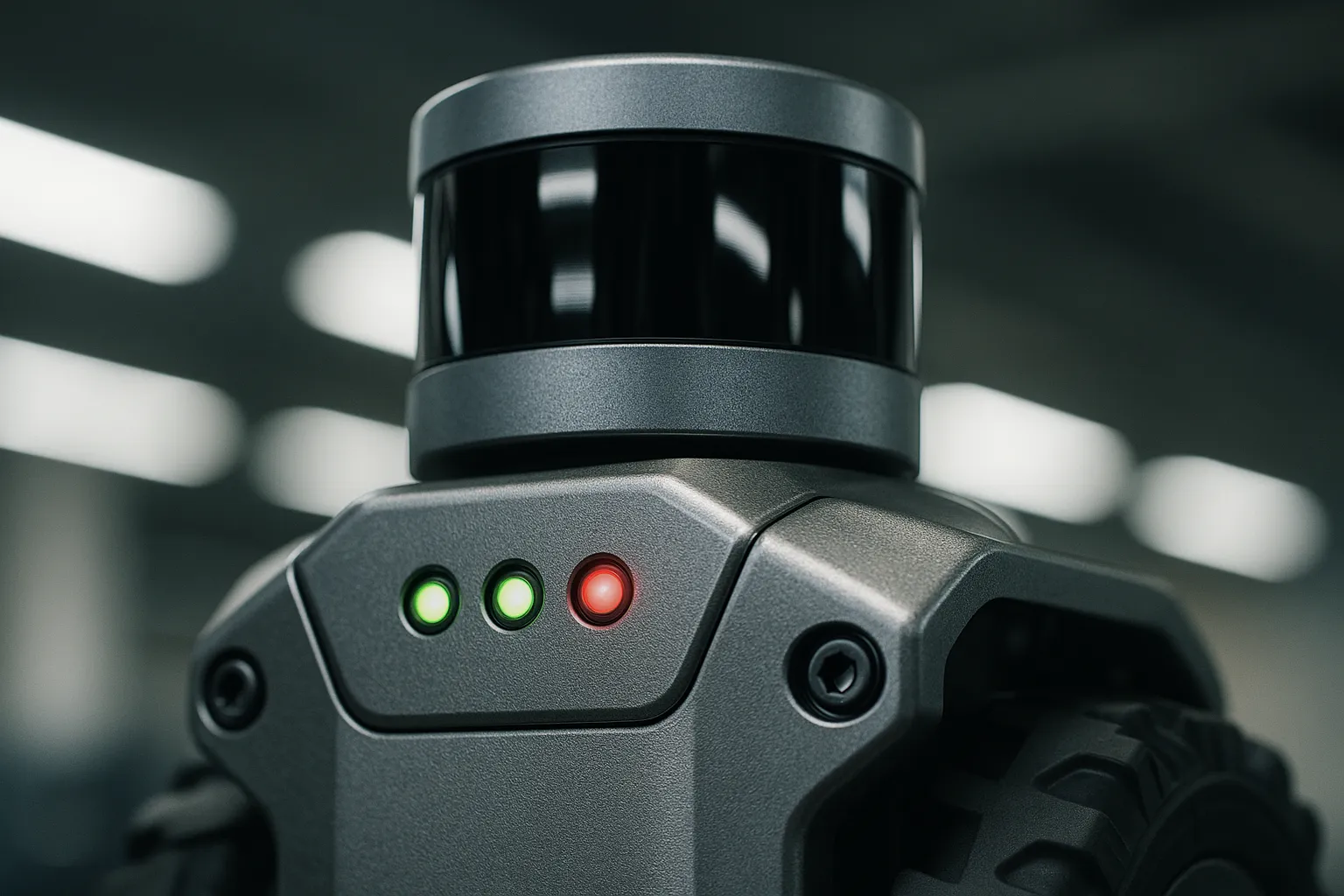 Close-up of the robot’s sensor array.