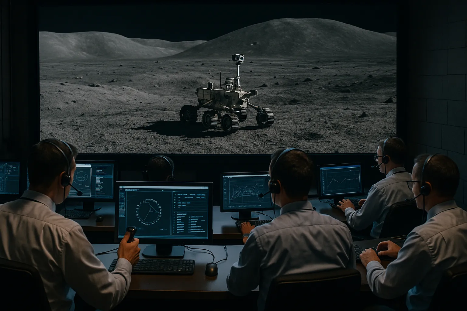 Mission control monitoring tele-ops.